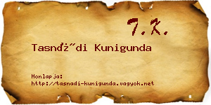 Tasnádi Kunigunda névjegykártya